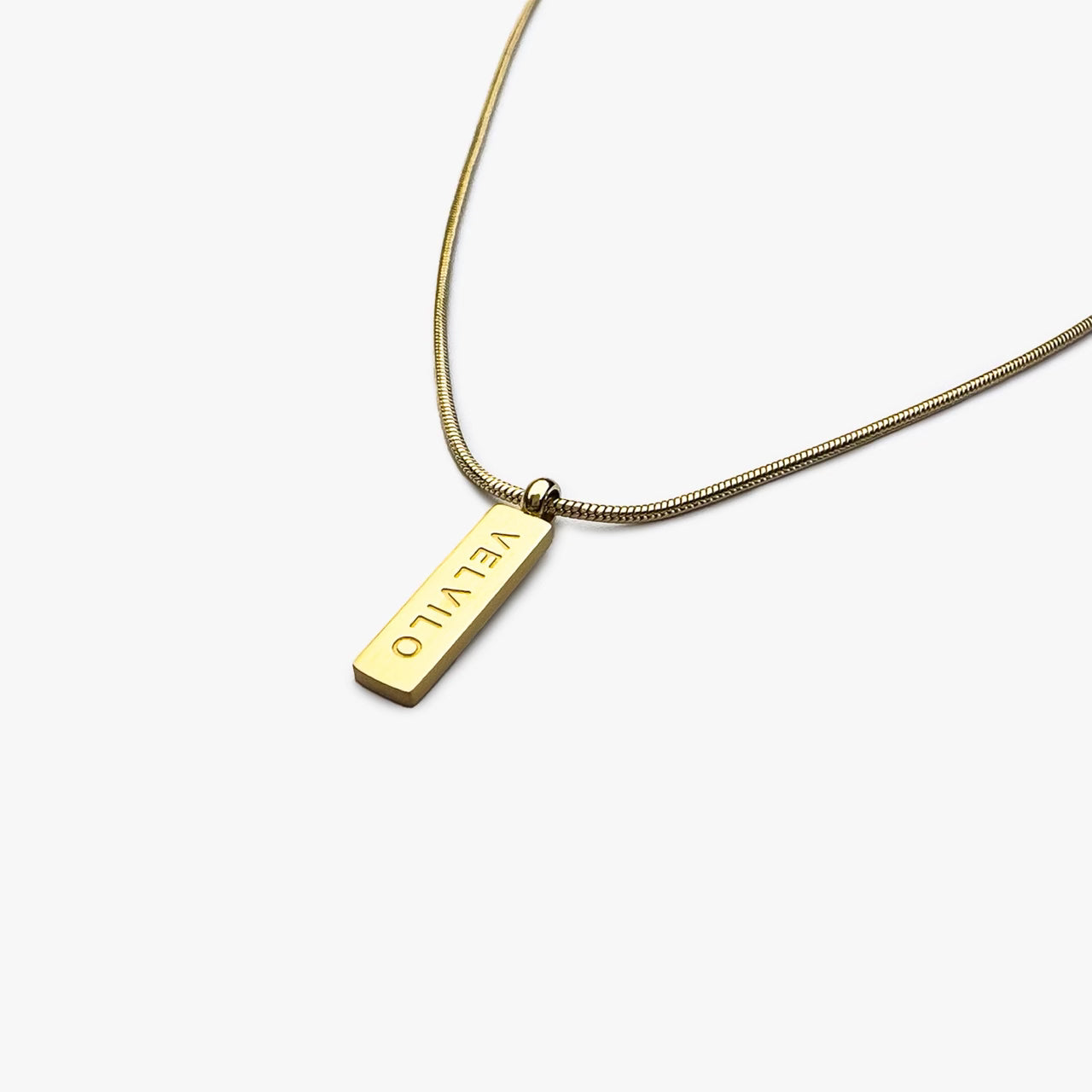 Square Pendant Necklace Gold - Velvilo